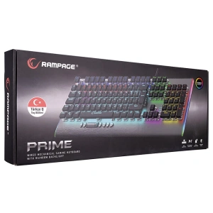 RAMPAGE KB-R211 PRIME USB RAINBOW AYDINLATMALI  KRİSTAL BLUE SWITCH MEKANİK GAMING OYUNCU KLAVYESİ KABLOLU