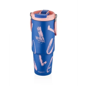 VAGONLİFE STAİNLESS STEEL TUMBLER PİPETLİ / PİPETSİZ KULLANIM ÇELİK MATARA VGN8137 BLUE 900ML