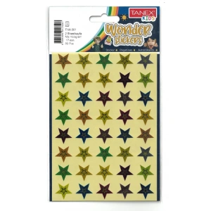 TANEX TNX-301 19mm. MIX HOLOGRAM YILDIZ STICKER 2Lİ