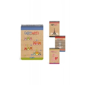 GIPTA CRAFT NOTES SPİRALLİ SERT KAPAK BLOKNOT A6-100YP KARELİ