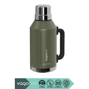 VAGONLİFE HAERS KULPLU PASLANMAZ ÇELİK TERMOS VGN1004 1200 ML MOSS GREEN