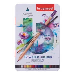 BRUYNZEEL EXPRESSION WATER COLOUR- KURU SULU BOYA KALEM SETİ 12li METAL KUTU- B60313012