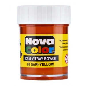 NOVA COLOR SARI 30 CC ŞİŞE SU BAZLI CAM BOYASI