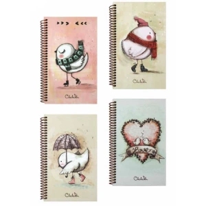 KESKİN 13x21 CİKCİKCAN SPRALLİ SERT KAPAK DEFTER  80 YP. KARELİ