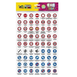 NOVA COLOR NC-694 EVA STICKER 20x30cm TRAFİK İŞARETLERİ 2