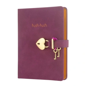 VICTORIAS JOURNALS 1332 HUSH HUSH KİLİTLİ 13x18cm 80gr.160YP. ÇİZGİLİ DEFTER MOR
