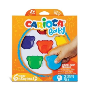 CARIOCA BABY TEDDY ŞEKİLLİ MUM BOYA 6LI