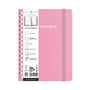 VICTORIAS JOURNALS NOTE BENE 9265 PREMIUM NOTEBOOK SPİRALLİ SERT KAPAK A5 100gr.160 SYF. ÇİZGİLİ DEFTER PEMBE