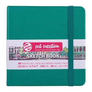 TALENS ART CREATION SKETCHBOOK 12X12cm 140 gr. 80 YP. ESKİZ DEFTERİ ORMAN YEŞİLİ - 9314334M