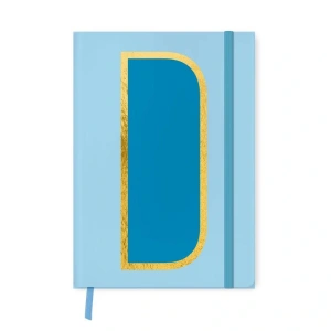 DEFFTER FABOOKS MONOGRAM HARF BASKILI LASTİKLİ SERT KAPAK ÇİZGİLİ DEFTER 168 SYF - D