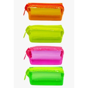 UNICUS UNCS-911 BİG ZİP NEON ŞEFFAF KALIN FERMUARLI TEK GÖZLÜ XL KALEM ÇANTASI