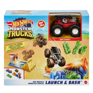 MATTEL GVK08 HOT WHEELS MONSTER TRUCKS FIRLAT VE ÇARPIŞ OYUN SETİ