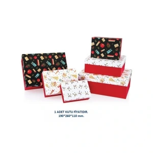 GIPTA FESTA DİKDÖRTGEN HEDİYE KUTUSU BX2701 D NO:4 190x260x110 mm - TEKLİ