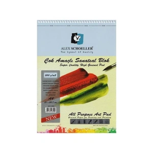 ALEX ALX-3909 A4 ÇOK AMAÇLI SPİRALLİ RESİM DEFTERİ 200GR.20YP.