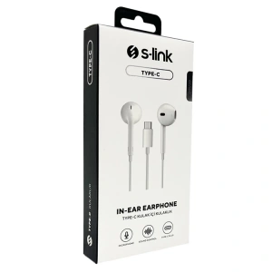 S-LİNK SL-TPK01 TYPE-C UYUMLU KULAKİÇİ KULAKLIK MİKROFONLU BEYAZ