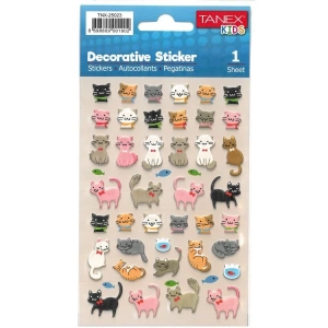 TANEX KIDS TNX-25023 DEKOTARİF ETİKETLER - KEDİ SERİSİ- 1 ADET