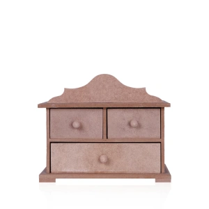 TEKNOPOİNT AHŞAP HOBY KT02 ÜÇ ÇEKMECELİ KUTU KULPLU