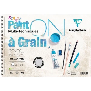 ESMO PD 966450 CLAIREFONTAINE PAINT-ON A GRAIN START 35x50cm SPİRALLİ ÇOK AMAÇLI ÇİZİM BLOK 160gr 15yp