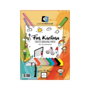 ALEX A4 120GR 10LU KARIŞIK RENK FON KARTONU POŞETLİ ALX-091