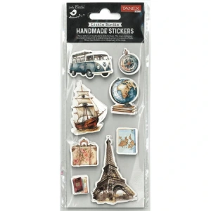 TANEX HANDMADE TNX-28009 DEKORATİF ETİKETLER - DÜNYA ATLAS SERİSİ STICKER - TEKLİ