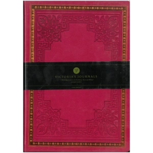 VICTORIAS JOURNALS 1181 VINTAGE OLD BOOK 14x20cm 80gr.160YP. ÇİZGİLİ DEFTER FUŞYA