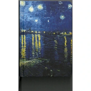DEFFTER JUST 5 YILLIK ZAMANSIZ (TARİHSİZ) AJANDA 11.5 x16.5 SERT KAPAK ÇİZGİLİ DEFTER / VAN GOGH STARRY NIGHT