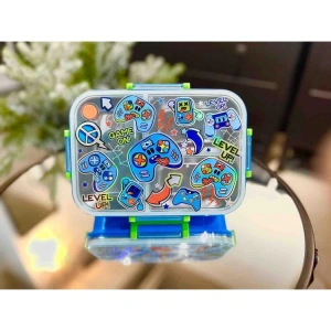 VEST BES0008 OYUN (GAME) DESENLİ ŞEFFAF KAPAKLI 3 BÖLMELİ 800 ML ÇELİK BESLENME KABI