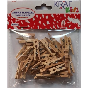 KRAF KIDS KK160 AHŞAP MANDAL KÜÇÜK 2,5 CM 30 LU NATUREL