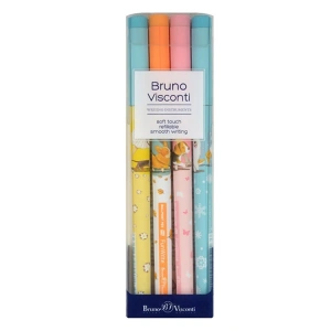 BRUNO VISCONTI FUN WRITE 0.5mm KUTULU DESEN-8 4LÜ SET TÜKENMEZ KALEM 20-0212-4/8