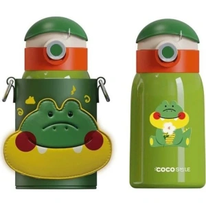 VAGONLİFE COCOSMILE ÖZEL KUTULU KILIFLI BOYUN ASKILI ÇELİK TERMOS CS8103 470ML YEŞİL