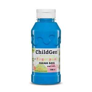 CHILDGEN NATUREL COLORS - PARMAK BOYASI CANLI RENKLER 350ml  MAVİ
