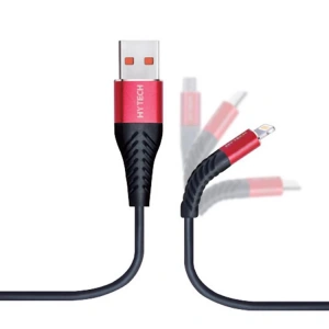 HYTECH HY-X330 1.2M 3A LİGHTNİNG KIRMIZI/SİYAH DATA + ŞARJ KABLOSU