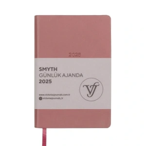 VICTORIAS JOURNALS 124-1495 9X14 SMYTH LASTİKLİ GÜNLÜK AJANDA A5 - GÜL KURUSU