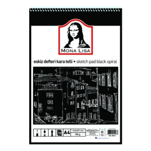 MONA LISA MN02-4 ESKİZ DEFTERİ KARA TELLİ A4 150G 40 YP