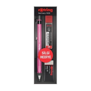 ROTRING VISUCLICK VERSATİL + MİN + SİLGİ 3LÜ OKUL SETİ - 0.7 mm PEMBE
