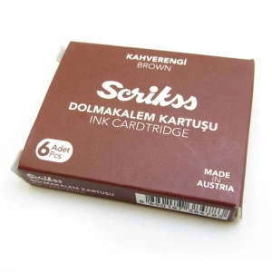 SCRIKSS DOLMA KALEM KARTUŞU 6LI KAHVERENGİ