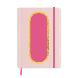 DEFFTER FABOOKS MONOGRAM HARF BASKILI LASTİKLİ SERT KAPAK ÇİZGİLİ DEFTER 168 SYF - O