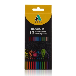 ADEL KURU BOYA KALEMİ BLACKLINE TAM BOY KARTON KUTU 12 RENK