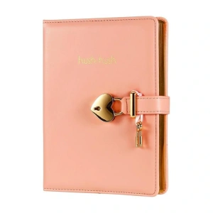VICTORIAS JOURNALS 124-1107 HUSH HUSH HEART PASTEL KUTULU KİLİTLİ 13x18cm 80gr.160YP.ÇİZGİLİ DEFTER PASTEL PEMBE