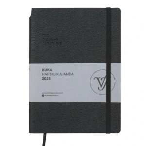 VICTORIAS JOURNALS 124-1429 14X20,5 KUKA HAFTALIK AJANDA A5 - SİYAH