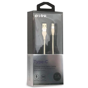 S-LİNK SWAPP SW-C740 1M 3A TYPE-C GOLD ŞARJ KABLOSU