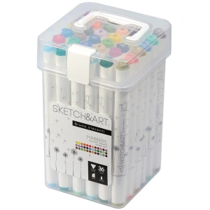 BRUNO VISCONTI 22-0078 TWIN MARKER SKETCH & ART KUTULU 36 RENK KALEM