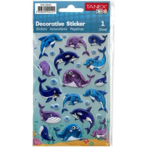 TANEX KIDS TNX-25045 DEKORATİF ETİKETLER - YUNUS-BALİNA SERİSİ STICKER