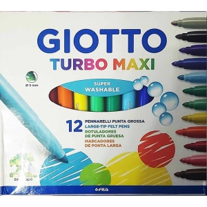 GIOTTO TURBO MAXI KEÇELİ BOYA KALEMİ 12Lİ