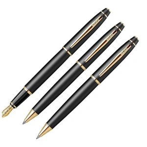 SCRIKSS 35 DOLMAKALEM+TÜKENMEZ+ VERSATİL KALEM 3LÜ TAKIM MAT SİYAH ALTIN