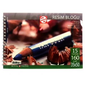TALENS SPİRALLİ RESİM DEFTERİ - ÇİZİM BLOĞU 35x50cm 160gr. 15YP. - T160355015