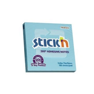 GIPTA STICKN 76X76 PASTEL MAVİ 360° YAPIŞKANLI NOTLUK 100 YP.