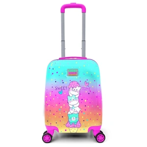 CORAL HIGH 16777 MİNİ RENKLİ DONDURMALI VE KEDİ DESENLİ VALİZ