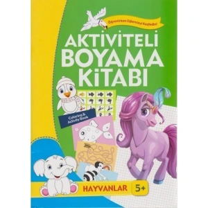 AKTİVİTELİ BOYAMA KİTABI HAYVANLAR - YEŞİL