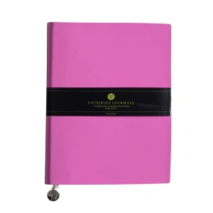 VICTORIAS JOURNALS 1083 SMYTH RUGAN ESNEK KAPAK 19x25cm 80gr. 96YP. ÇİZGİLİ DEFTER PEMBE